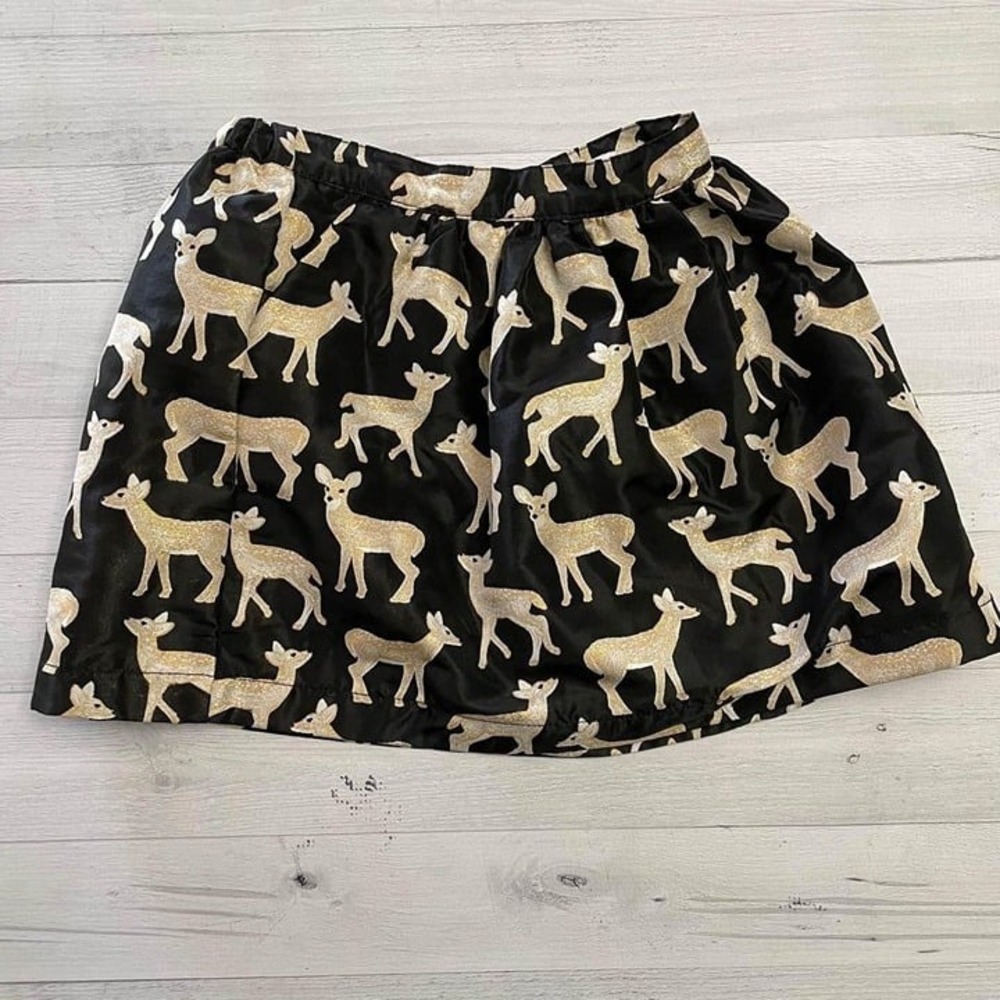 Gymboree Black Deer Party Skirt 7/8